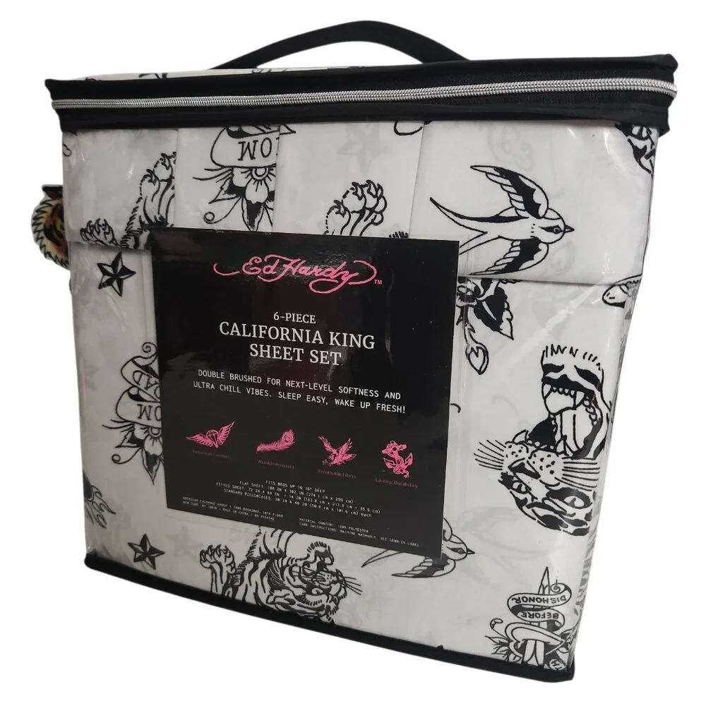 Ed Hardy 6-piece Sheet Set Tattoo Cali King Set